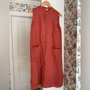 Eileen Fisher linen gauze shirt dress